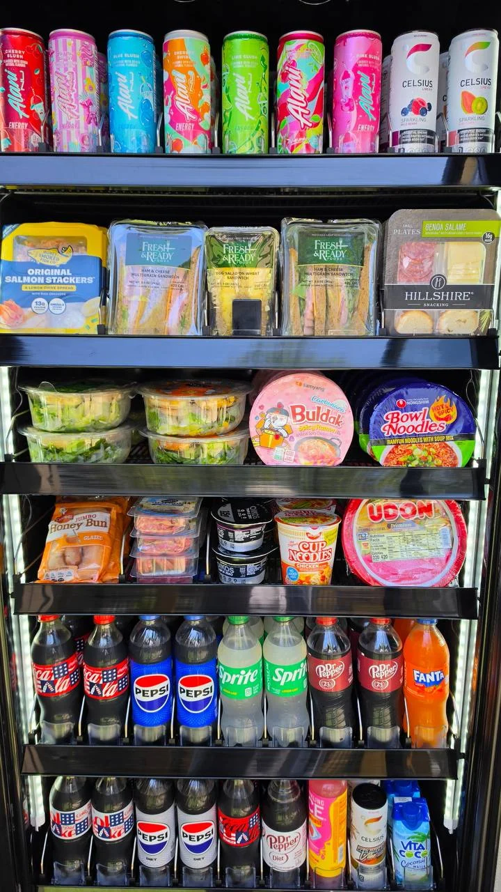 Real Smart Bites cooler shelves — AI vision view